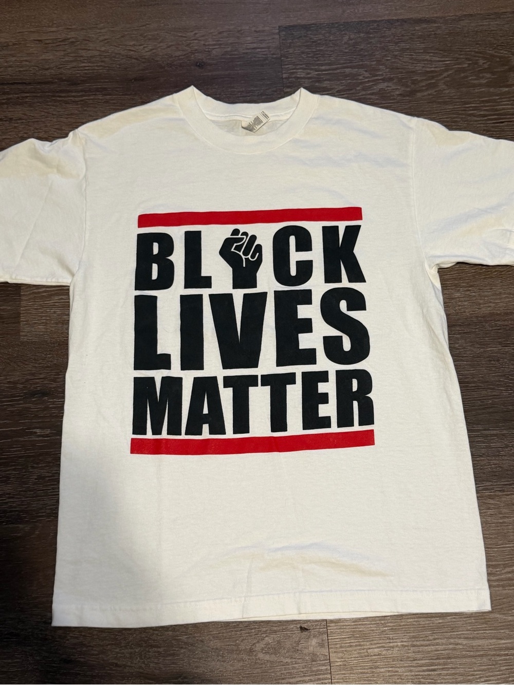 Black Lives Matter Graphic Tee White Unisex Size Medium